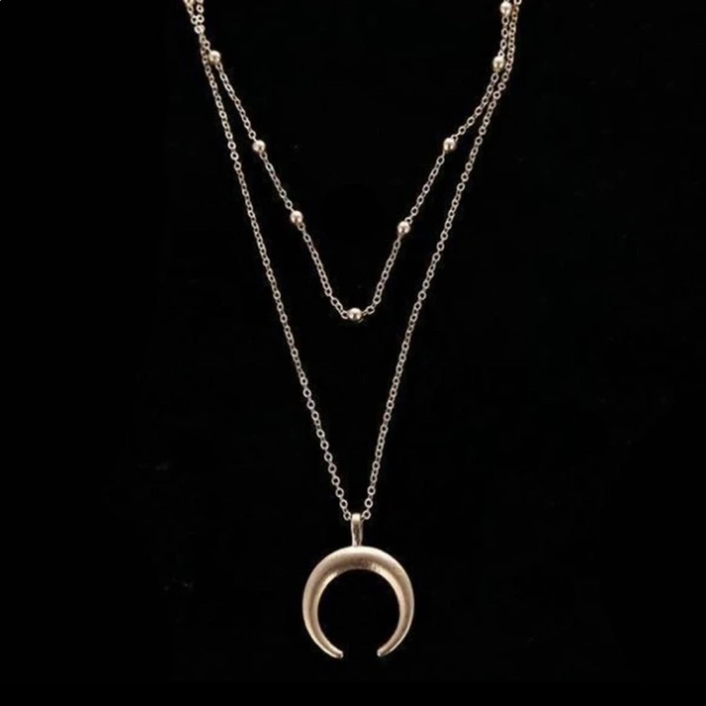 • Dakota • Double Layer Moon Necklace - Picture 3 of 4